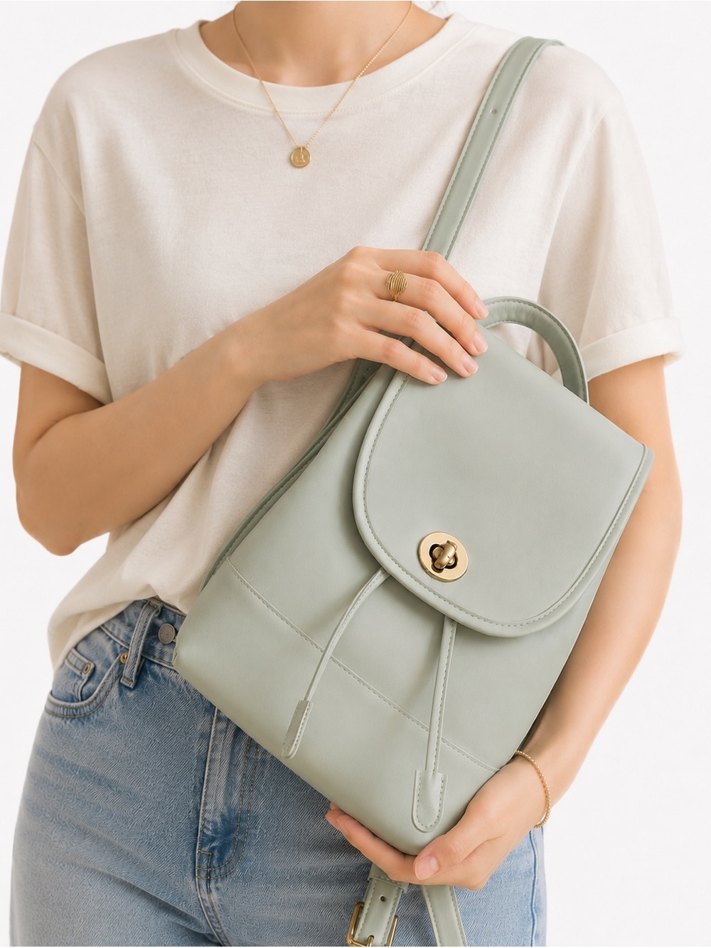Collectable Coach leather daypack mini backpack 9960 Light Green